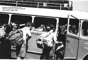 COLO JEUNE FRANCE 1953 La Salette depart en bus